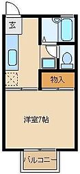 西武池袋線 清瀬駅 徒歩4分の賃貸アパート 1階1Kの間取り