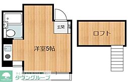 西武池袋線 保谷駅 徒歩16分の賃貸アパート 2階1Kの間取り