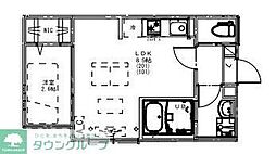 西武多摩湖線 八坂駅 徒歩14分の賃貸アパート 1階1LDKの間取り