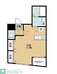 西武池袋線 石神井公園駅 徒歩10分の賃貸マンション 3階ワンルームの間取り