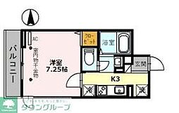 西武池袋線 西所沢駅 徒歩5分の賃貸アパート 3階1Kの間取り