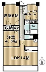 西武新宿線 西武柳沢駅 徒歩9分の賃貸マンション 3階2SLDKの間取り