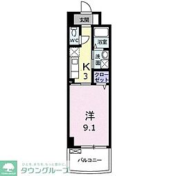 東京メトロ有楽町線 平和台駅 徒歩13分の賃貸マンション 1階1Kの間取り