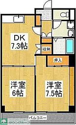 メゾン協和 2DKの間取図画像