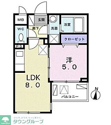 エクセレンス幸 1LDKの間取図画像