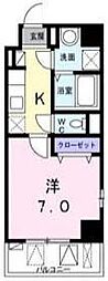 カルム・アビタシオン 1Kの間取図画像