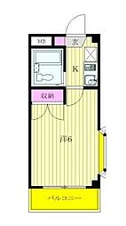シティパレス本橋 1Kの間取図画像