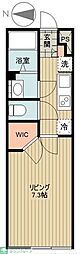 リブリ・ルガゾンII 1Kの間取図画像