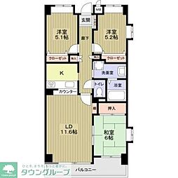 NR花小金井 3LDKの間取図画像
