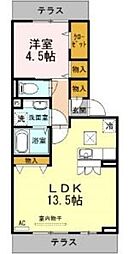ルミエール 1LDKの間取図画像