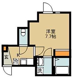 GRADUS秋津町 1Kの間取図画像