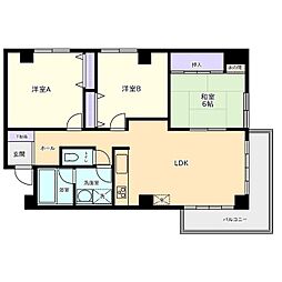 コンフォート領家 3LDKの間取図画像