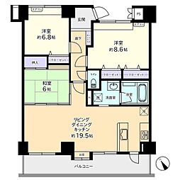 アパガーデンハイツ富山駅前東館 3LDKの間取図画像