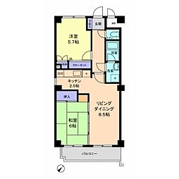 メゾンJP 2LDKの間取図画像