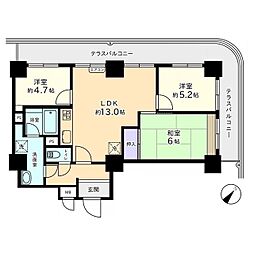 信開アーバンシティセントラル棟 3LDKの間取図画像