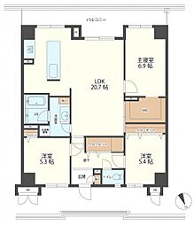アパガーデンパレスなかしん 3LDKの間取図画像