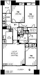クリオレミントンハウス阿佐ヶ谷 3LDKの間取図画像