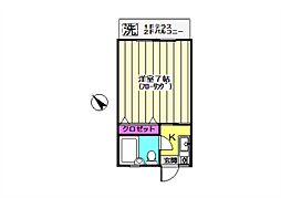 フラット荻窪1 1Kの間取図画像