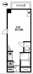 新神楽坂ハウス ワンルームの間取図画像