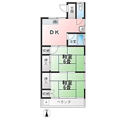 ハル・メゾン 2DKの間取図画像