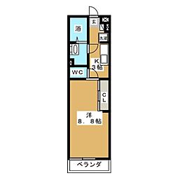 リブリ・ディアコート上山 1Kの間取図画像