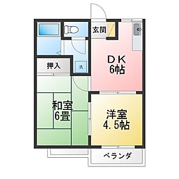 グリーンコーポ 2DKの間取図画像
