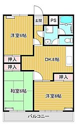 メゾンニュータウン嶋田 3DKの間取図画像