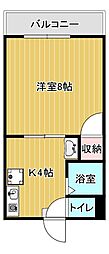 PearlHomes稗田 1Kの間取図画像