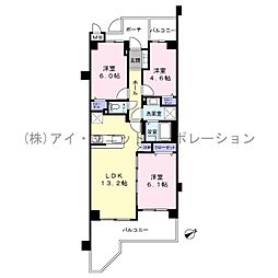 藤和ライブタウン津田沼2 3LDKの間取図画像