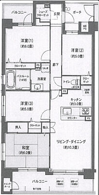 間取り ベルドゥムール習志野台 3階/-