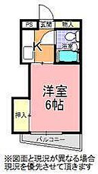 駅南エルハイツ 1Kの間取図画像