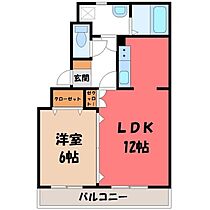 ドリームタウン三和 B棟  ｜ 栃木県宇都宮市御幸ケ原町（賃貸マンション1LDK・1階・41.70㎡） その2