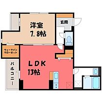 TORISIAS 大通り  ｜ 栃木県宇都宮市大通り3丁目（賃貸アパート1LDK・2階・50.86㎡） その2