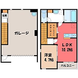 コチェラ壬生 2階1LDKの間取り