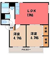 ソファレ Ａ  ｜ 栃木県下野市石橋（賃貸アパート2LDK・2階・51.89㎡） その2