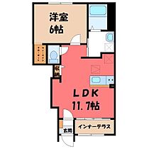 エスコルト  ｜ 栃木県栃木市大宮町（賃貸アパート1LDK・1階・43.21㎡） その2