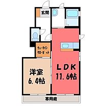 シャーメゾン スイート B  ｜ 栃木県栃木市片柳町2丁目（賃貸アパート1LDK・1階・44.86㎡） その2