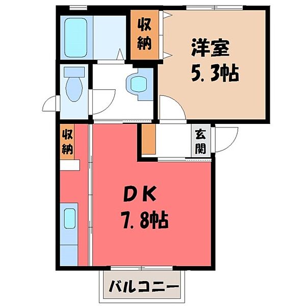 フェアリーハイツ A ｜茨城県結城市新福寺5丁目(賃貸アパート1DK・1階・33.25㎡)の写真 その2