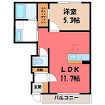 Hotto House  ｜ 栃木県小山市大字小山（賃貸アパート1LDK・1階・42.74㎡） その2