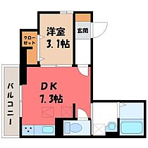 ココール  ｜ 栃木県小山市三峯1丁目（賃貸アパート1DK・1階・28.04㎡） その2