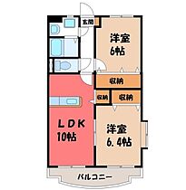 ユーミーナリサ  ｜ 栃木県栃木市野中町（賃貸マンション2LDK・2階・53.67㎡） その2