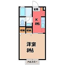 メリーハウス  ｜ 栃木県小山市西城南1丁目（賃貸アパート1K・2階・26.71㎡） その2