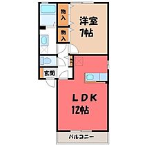 ピーカンコート A  ｜ 栃木県小山市犬塚4丁目（賃貸アパート1LDK・2階・45.42㎡） その2