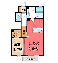 メゾンド・ファルケ A  ｜ 栃木県宇都宮市鶴田町（賃貸アパート1LDK・1階・35.89㎡） その2