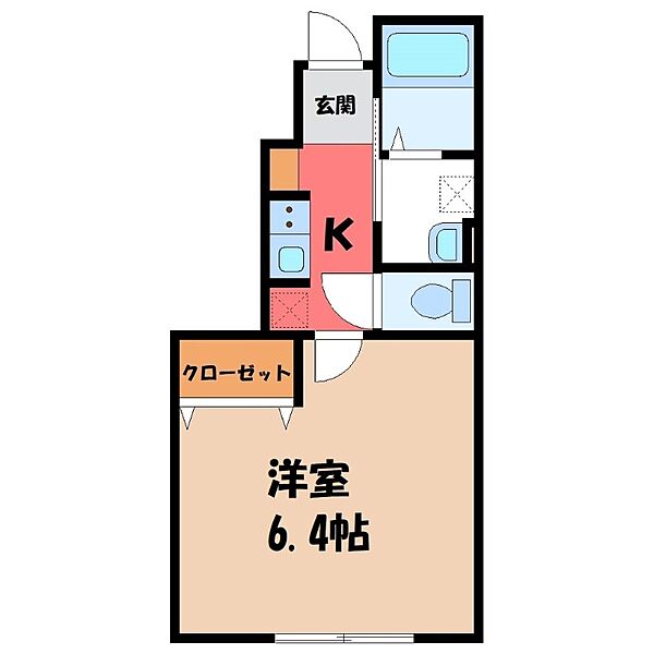 プリオール ｜栃木県栃木市平井町(賃貸アパート1K・1階・25.40㎡)の写真 その2