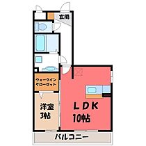 ロイヤルパルク B  ｜ 茨城県結城市大字結城（賃貸アパート1LDK・3階・35.35㎡） その2