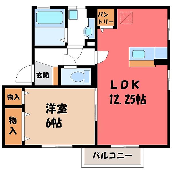 ロイヤル川木谷 C ｜茨城県結城市川木谷2丁目(賃貸アパート1LDK・1階・45.06㎡)の写真 その2