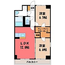 S-FORT宇都宮南大通り  ｜ 栃木県宇都宮市南大通り3丁目（賃貸マンション2LDK・1階・61.93㎡） その2