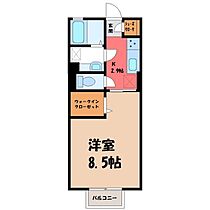 D‐room思川オランジュ B  ｜ 栃木県小山市城西1丁目（賃貸アパート1K・2階・30.03㎡） その2