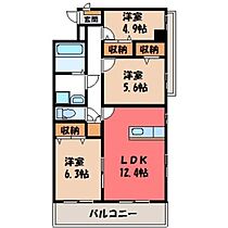 一の沢ヴィラージュマンション  ｜ 栃木県宇都宮市一の沢2丁目（賃貸マンション3LDK・5階・73.08㎡） その2